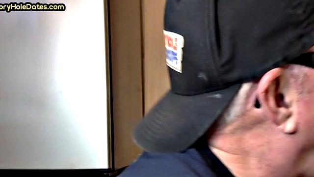 Gloryhole DILF sucks cock and gets fucked in greedy ass