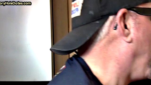 Gloryhole DILF sucks cock and gets fucked in greedy ass