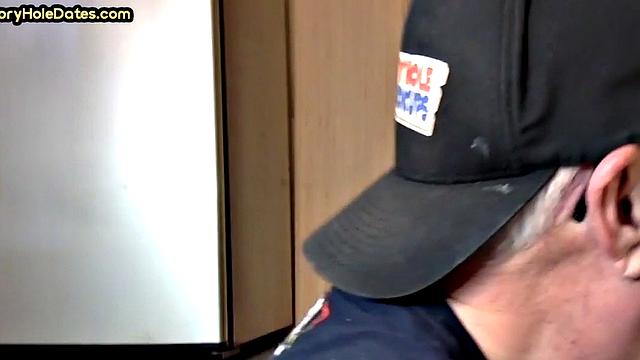 Gloryhole DILF sucks cock and gets fucked in greedy ass