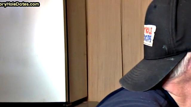 Gloryhole DILF sucks cock and gets fucked in greedy ass