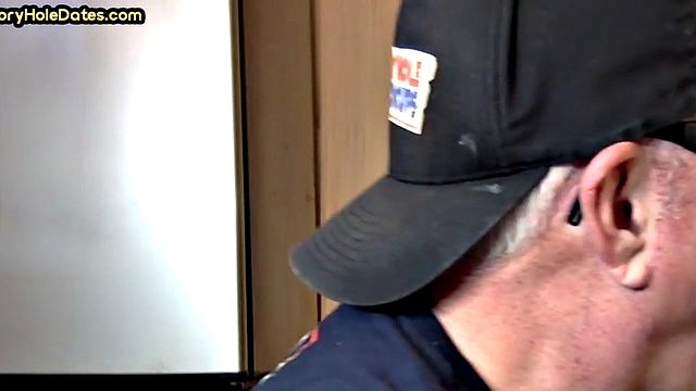 Gloryhole DILF sucks cock and gets fucked in greedy ass