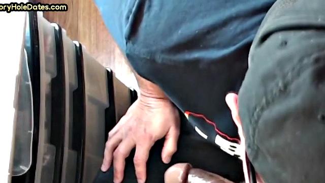 Gloryhole DILF sucks cock and gets fucked in greedy ass