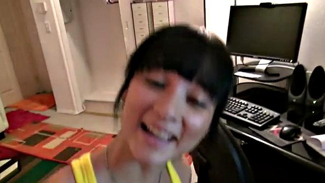 Petite teen takes hard cock in pussy