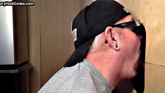 Cum-loving gloryhole DILF sucks BF's dong for mouthful of jizz