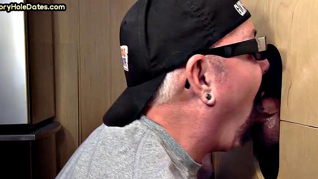 Cum-loving gloryhole DILF sucks BF's dong for mouthful of jizz