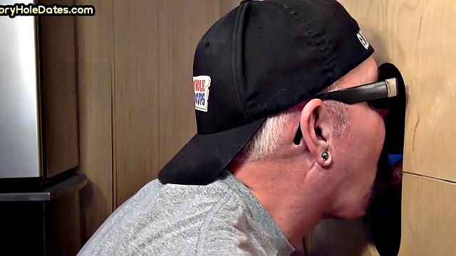 Cum-loving gloryhole DILF sucks BF's dong for mouthful of jizz