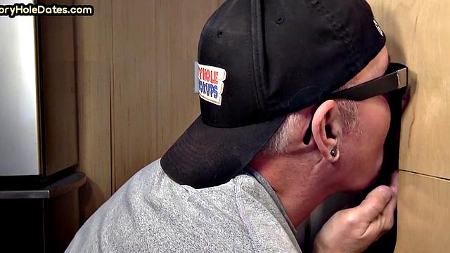 Cum-loving gloryhole DILF sucks BF's dong for mouthful of jizz