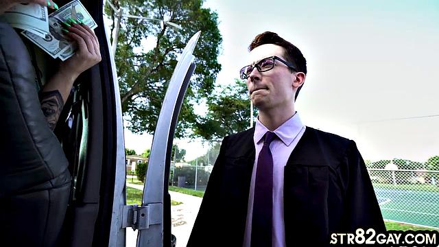 Pulled skinny cocksucked in van