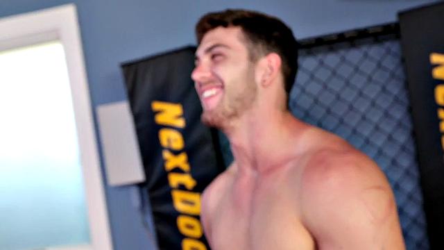 Muscular stud flaunts hairy armpit and masturbates in locker room