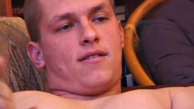 Jason strokes his hard cock and cums for the camera