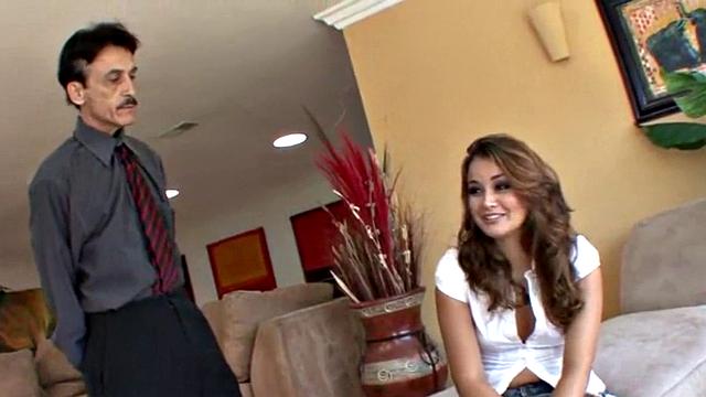 Slutty teen babe with gramps