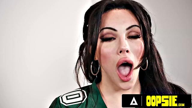 Three Trans Girlfriends Celebrate Football Win With Wild Anal Threesome