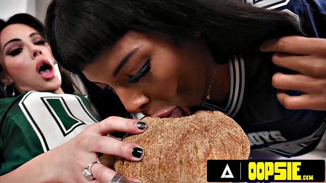 Three Trans Girlfriends Celebrate Football Win With Wild Anal Threesome