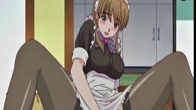 Hot Maid In Naked Apron Pleases Master