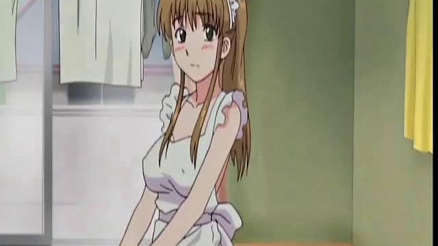 Hot Maid In Naked Apron Pleases Master