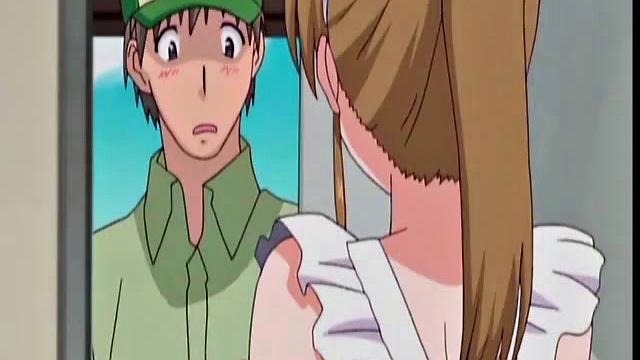 Hot Maid In Naked Apron Pleases Master