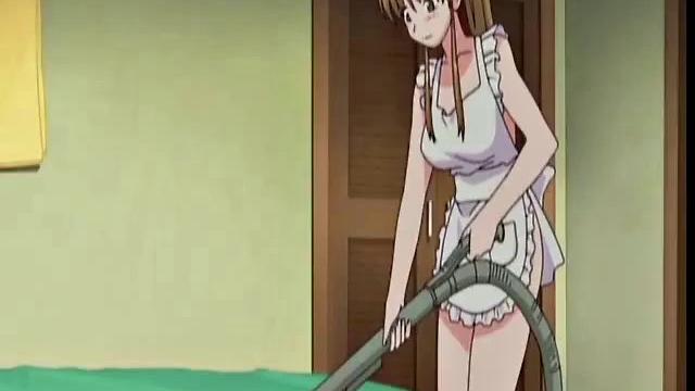 Hot Maid In Naked Apron Pleases Master