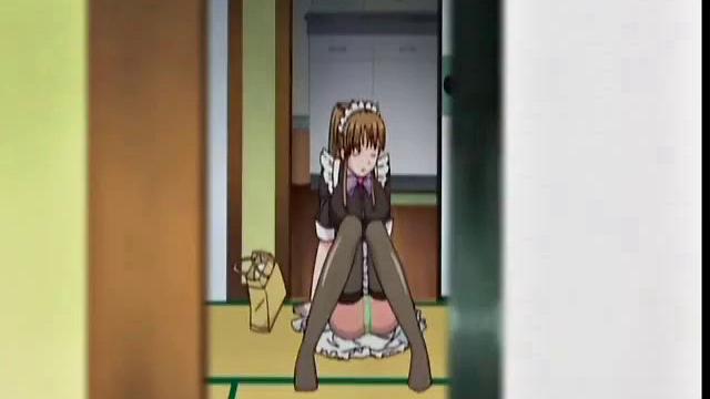Hot Maid In Naked Apron Pleases Master