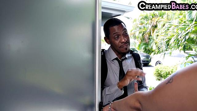 Huge boobs babe doggystyled by BBC man