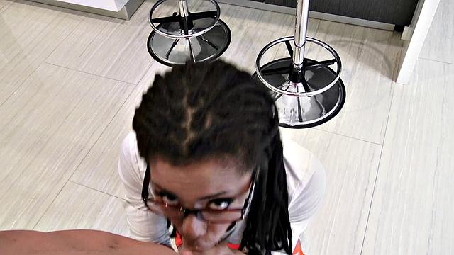 Kira's tight ass and abs get a workout in the kitchen with a hot fuck and a facial