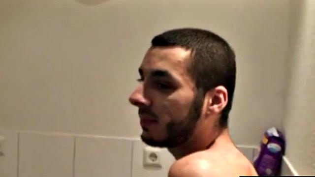 Hunky German giving blowjob after massaged by jock