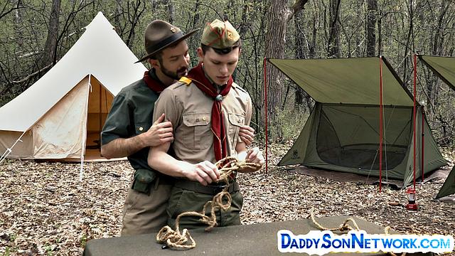 Pervy scoutmaster welcoming twink