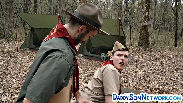 Pervy scoutmaster welcoming twink