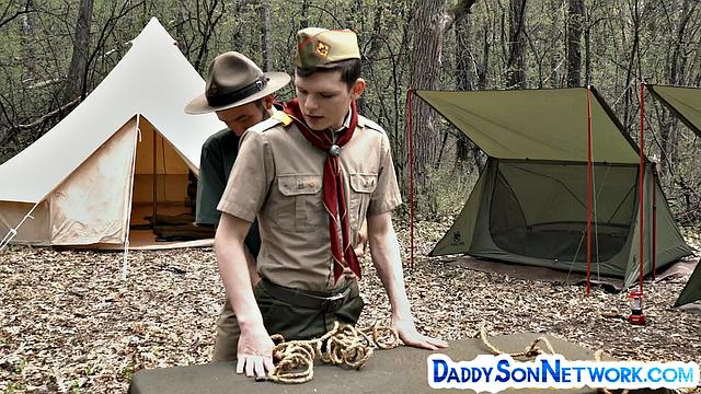 Pervy scoutmaster welcoming twink