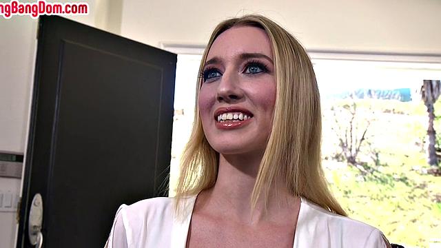 Gangbang for blonde skank