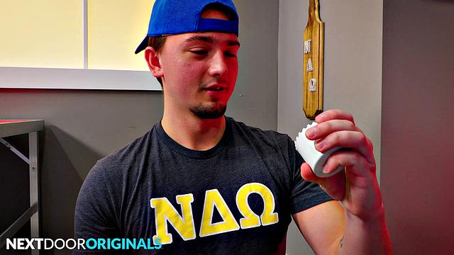 Mischievous Fratboy Tests Out Gloryhole with Sexy Twink - NextDoorStudios