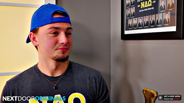 Mischievous Fratboy Tests Out Gloryhole with Sexy Twink - NextDoorStudios