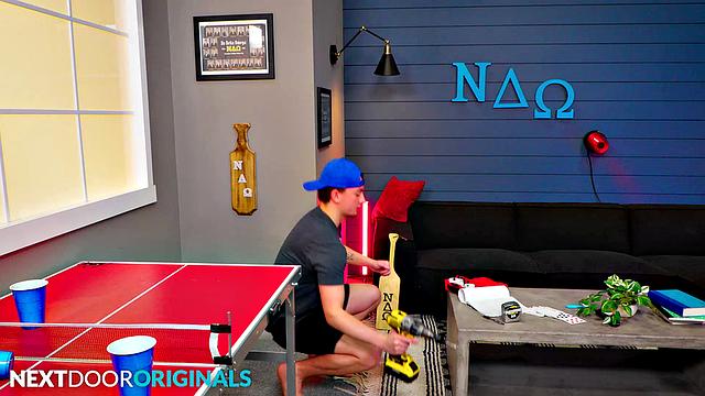 Mischievous Fratboy Tests Out Gloryhole with Sexy Twink - NextDoorStudios