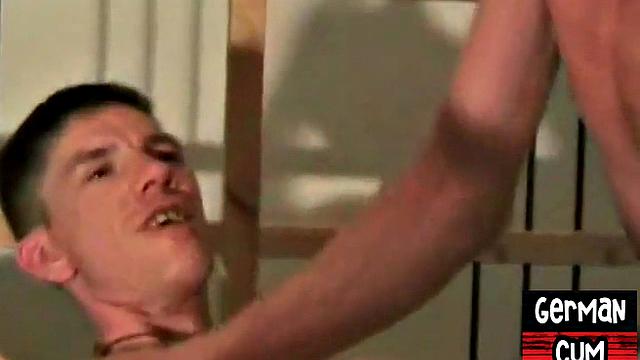 Masked German gay fucked in homemade bareback orgy