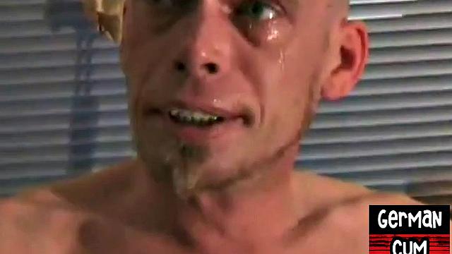 Masked German gay fucked in homemade bareback orgy
