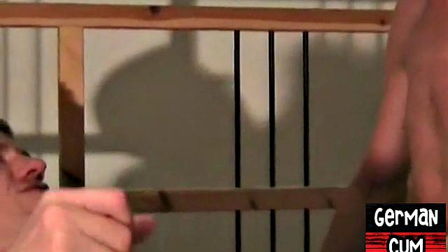 Masked German gay fucked in homemade bareback orgy