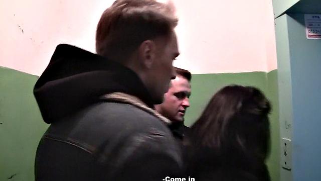 Tight Asian pussy stretched by two steely ramrods