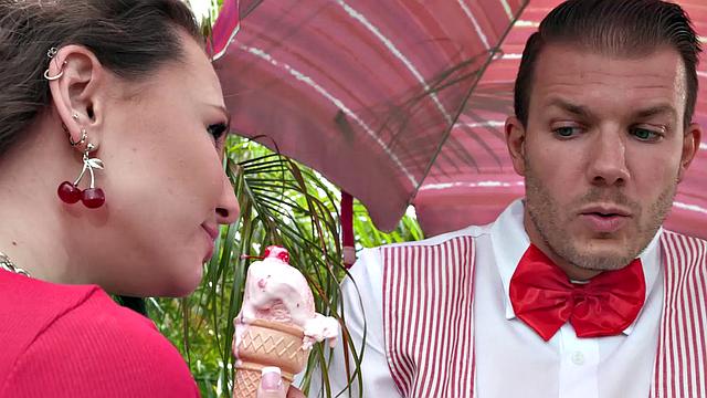 Liz Jordan Dribbles Ice Cream on Her Perky Natural Tits And Gets Pounded Doggystyle by Codey Steele