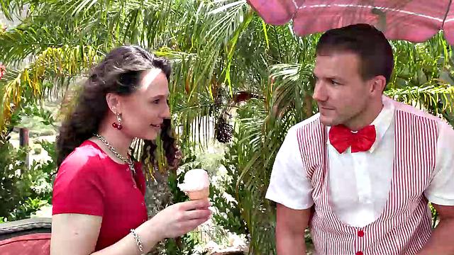 Liz Jordan Dribbles Ice Cream on Her Perky Natural Tits And Gets Pounded Doggystyle by Codey Steele