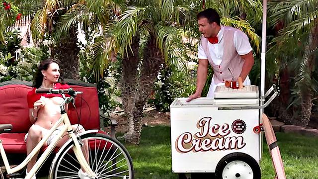 Liz Jordan Dribbles Ice Cream on Her Perky Natural Tits And Gets Pounded Doggystyle by Codey Steele