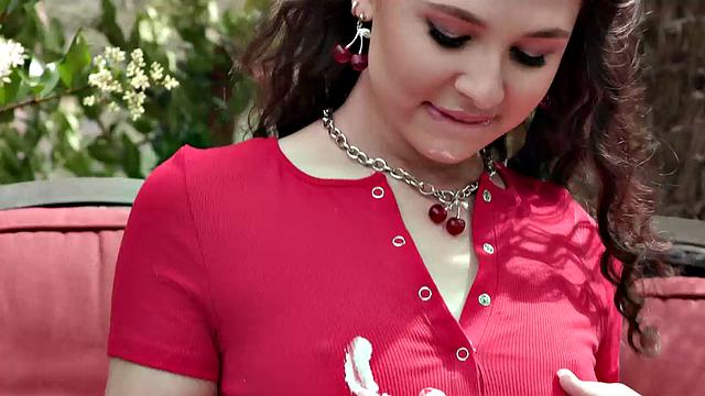 Liz Jordan Dribbles Ice Cream on Her Perky Natural Tits And Gets Pounded Doggystyle by Codey Steele