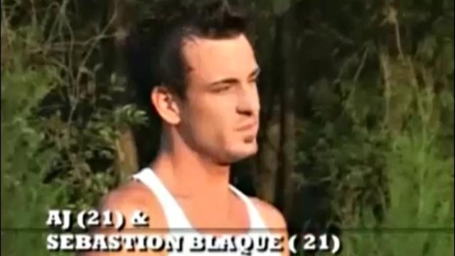 AJ and Sebastion Blaque hook up for some hot outdoor fun. AJ drops to his knees and Sebastian feeds him. After trading blowjobs, AJ plows into Sebastian's ass and gives him a good long session.