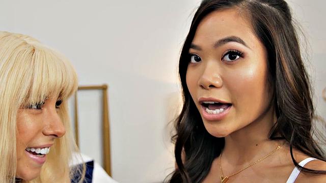 Crazy Skinny Blonde Gets Fisted by Asian Chick After Oral and Scissoring