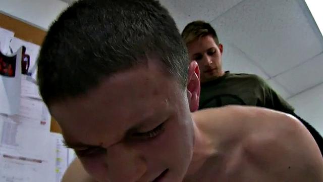 Str8 dormitory stud hazed and fucked for frat voyeurs