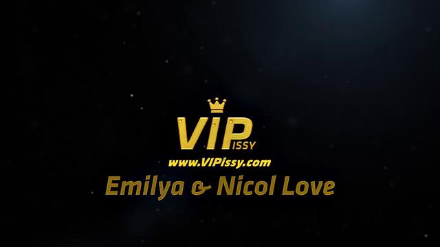 Vipissy - Pissing lesbians Nicol Love and Emilya Argan get drenched