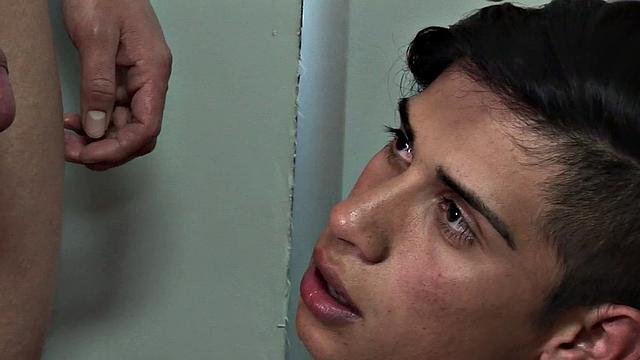 Amateur Latino twink fucked in 3some till facial