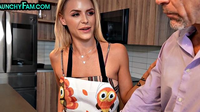 Nasty stepdaughter drilled by stepdad in POV doggystyle