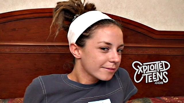 A teen with a hairy pussy in panties & lingerie give a hot blowjob and take a hard pounding from behind