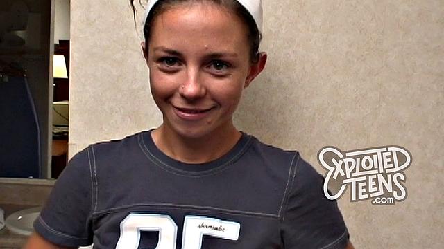 A teen with a hairy pussy in panties & lingerie give a hot blowjob and take a hard pounding from behind