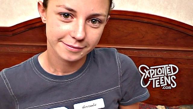 A teen with a hairy pussy in panties & lingerie give a hot blowjob and take a hard pounding from behind