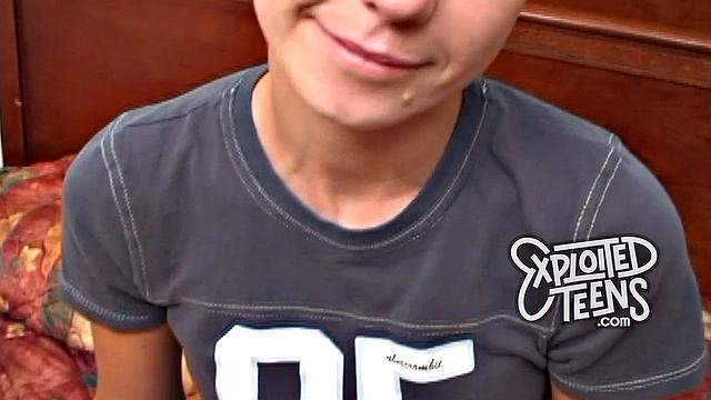 A teen with a hairy pussy in panties & lingerie give a hot blowjob and take a hard pounding from behind